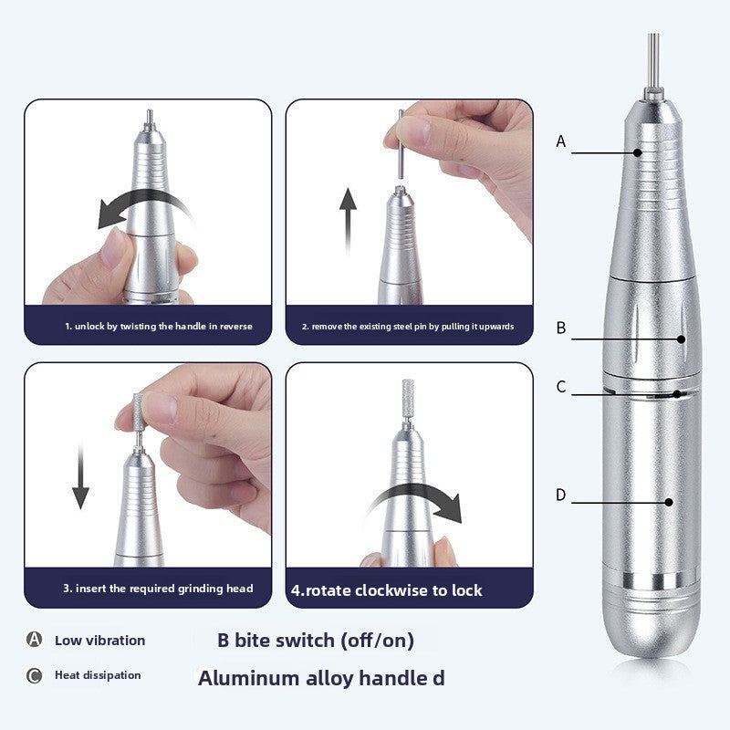 Rechargeable Nail Polisher 45000 RPM Portable Nail Grinder