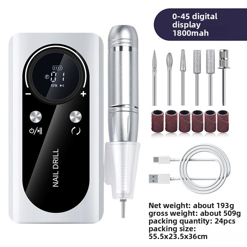Rechargeable Nail Polisher 45000 RPM Portable Nail Grinder